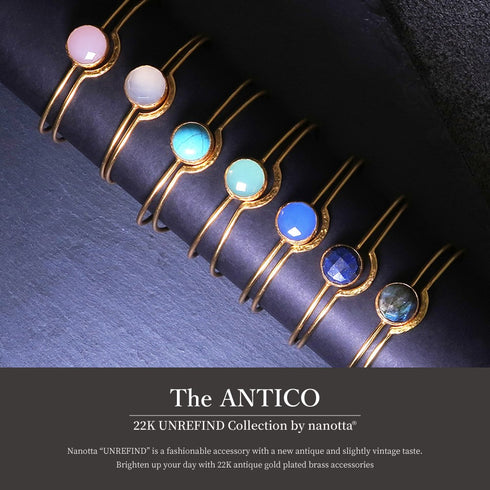 バングル ブレスレット 天然石 ラウンド レイヤード アンリファインド ANTICO ABR001