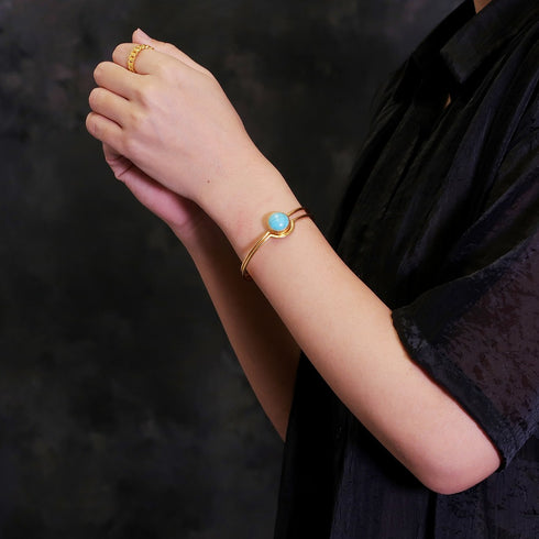 バングル ブレスレット 天然石 ラウンド レイヤード アンリファインド ANTICO ABR001