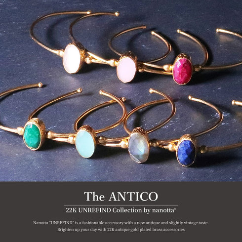 バングル ブレスレット 天然石 オーバル アンリファインド ANTICO ABR002