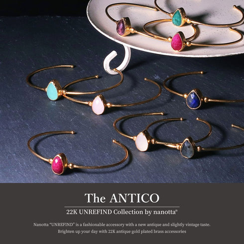バングル ブレスレット 天然石 ティアドロップ アンリファインド ANTICO ABR003