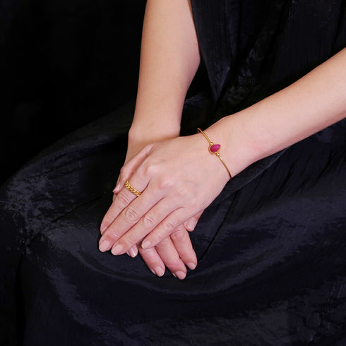 バングル ブレスレット 天然石 ティアドロップ アンリファインド ANTICO ABR003