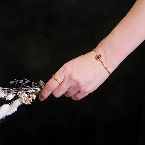 バングル ブレスレット 天然石 ティアドロップ アンリファインド ANTICO ABR003