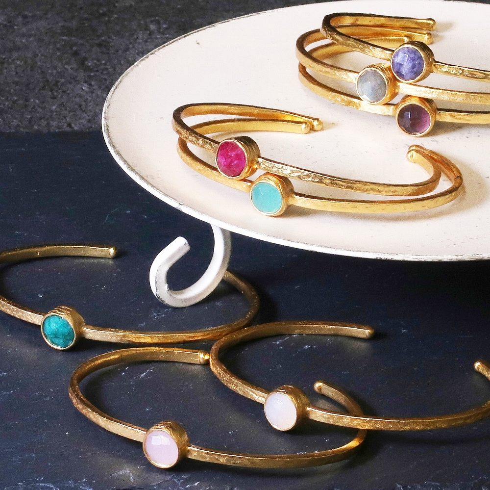 即*中様 天然石サファイアバングル 天然石 バングル ブレスレット レディース バングル 22金 22K