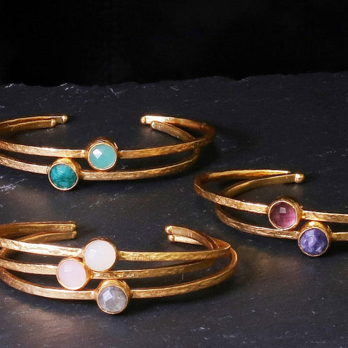 バングル ブレスレット 天然石 ラウンド アンリファインド ANTICO ABR004