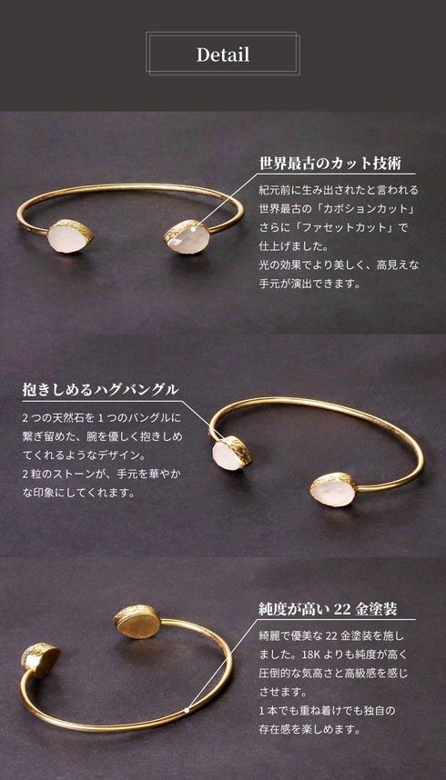 バングル ブレスレット 天然石 ティアドロップ アンリファインド ANTICO ABR005