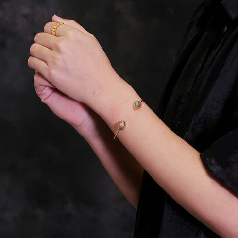 バングル ブレスレット 天然石 ティアドロップ アンリファインド ANTICO ABR005