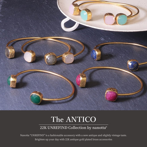バングル ブレスレット 天然石 スクエア アンリファインド ANTICO ABR006
