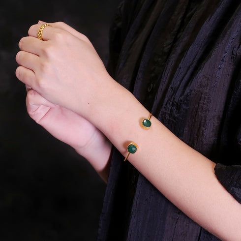 バングル ブレスレット 天然石 スクエア アンリファインド ANTICO ABR006