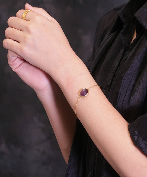 ブレスレット 天然石 オーバル チェーン アンリファインド ANTICO ABR008