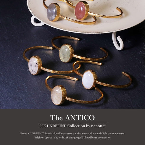 バングル ブレスレット 天然石 オーバル アンリファインド ANTICO ABR010
