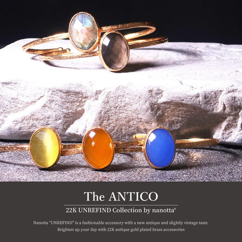 バングル ブレスレット 天然石 オーバル アンリファインド ANTICO ABR011