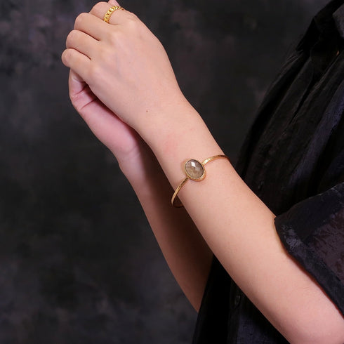 バングル ブレスレット 天然石 オーバル アンリファインド ANTICO ABR011