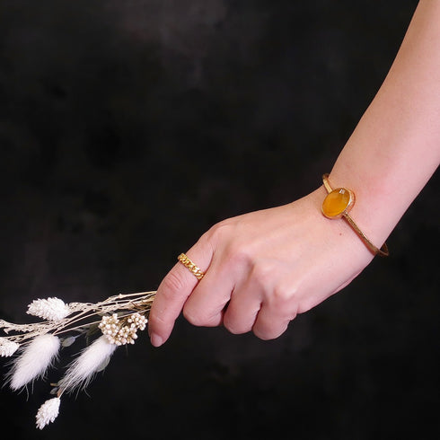 バングル ブレスレット 天然石 オーバル アンリファインド ANTICO ABR011