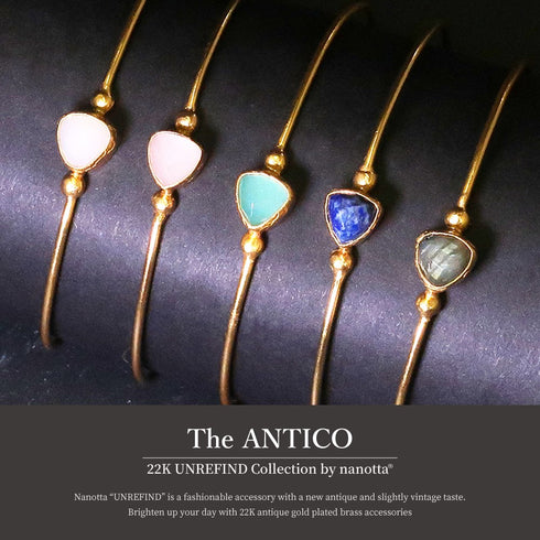 バングル ブレスレット 天然石 トリリアント 三角 アンリファインド ANTICO ABR015