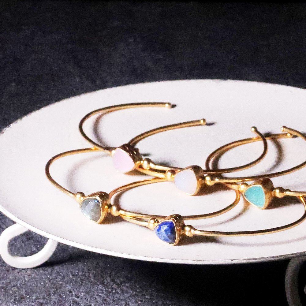 天然石 バングル ブレスレット レディース バングル 22金 22K