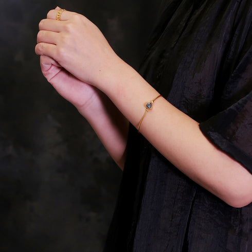 バングル ブレスレット 天然石 トリリアント 三角 アンリファインド ANTICO ABR015