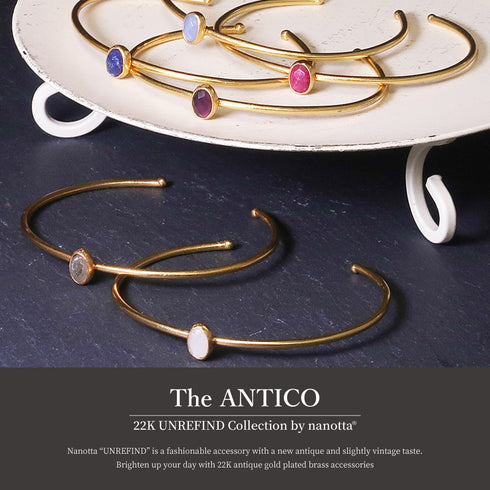バングル ブレスレット 天然石 オーバル アンリファインド ANTICO ABR017