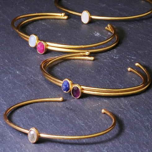 バングル ブレスレット 天然石 オーバル アンリファインド ANTICO ABR017