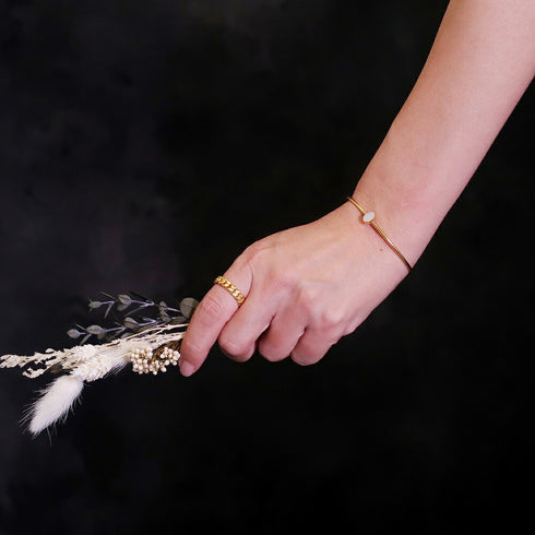 バングル ブレスレット 天然石 オーバル アンリファインド ANTICO ABR017