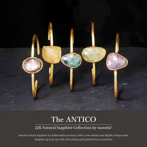 バングル ブレスレット 天然石 ナチュラルサファイア アンリファインド ANTICO ABR019