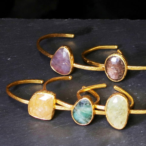 バングル ブレスレット 天然石 ナチュラルサファイア アンリファインド ANTICO ABR019