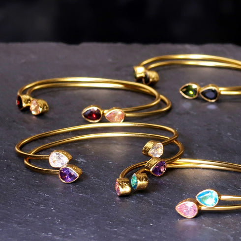 バングル ブレスレット ティアドロップ ビューティフルジルコニア ANTICO ABR024