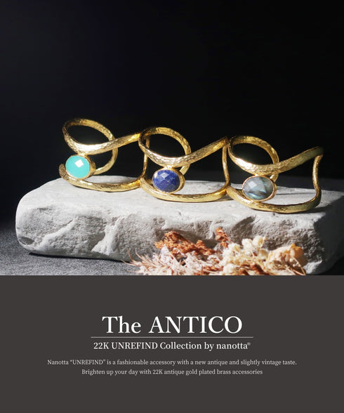 バングル ブレスレット 天然石 オーバル アンリファインド ANTICO ABR043
