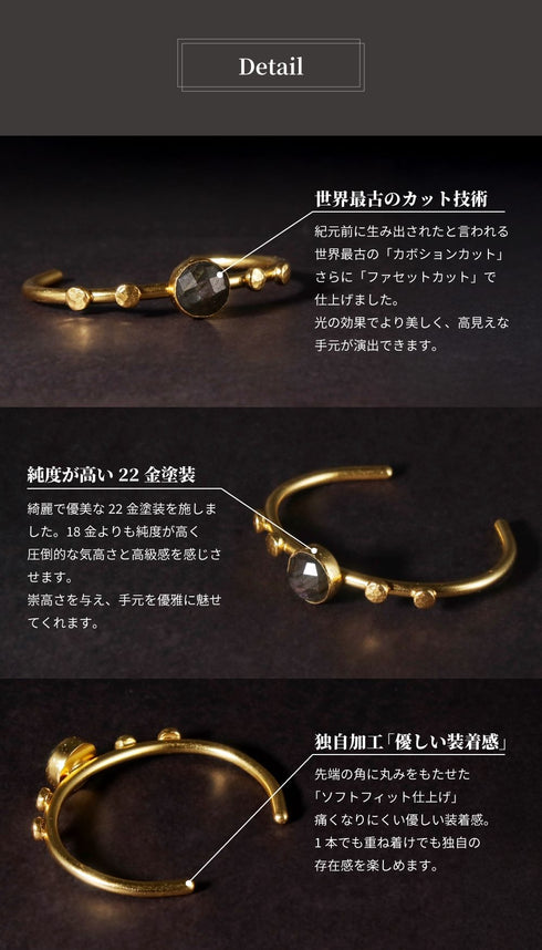 バングル ブレスレット 天然石 パール ラウンド アンリファインド ANTICO ABR044