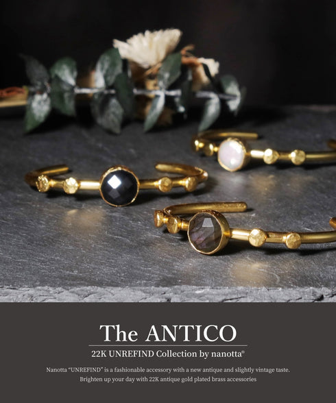 バングル ブレスレット 天然石 パール ラウンド アンリファインド ANTICO ABR044