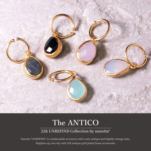イヤーカフ 天然石 ティアドロップ アンリファインド ANTICO AEC001