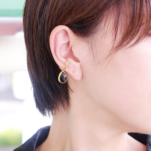 イヤーカフ 天然石 ティアドロップ アンリファインド ANTICO AEC001