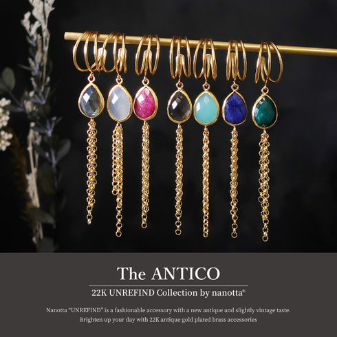 イヤーカフ 天然石 ティアドロップ チェーン アンリファインド ANTICO AEC017