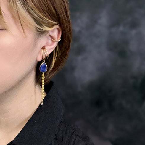 イヤーカフ 天然石 ティアドロップ チェーン アンリファインド ANTICO AEC017