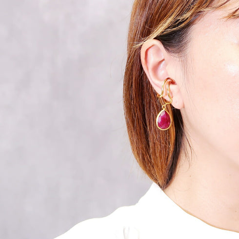 イヤーカフ 天然石 ティアドロップ アンリファインド ANTICO AEC019