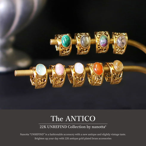 イヤーカフ 天然石 オーバル アンリファインド ANTICO AEC020