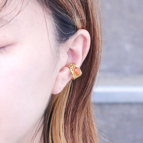 イヤーカフ 天然石 オーバル アンリファインド ANTICO AEC020