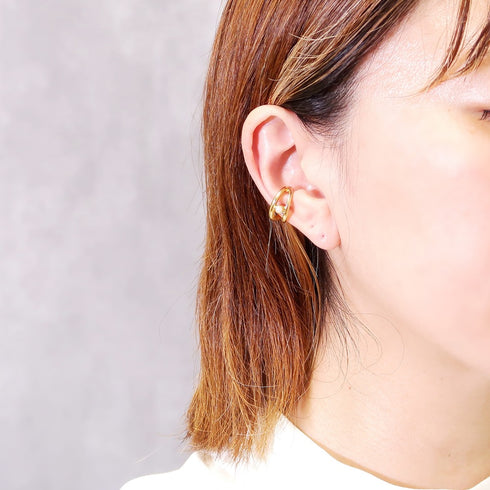 イヤーカフ 天然石 パール ラウンド アンリファインド ANTICO AEC021