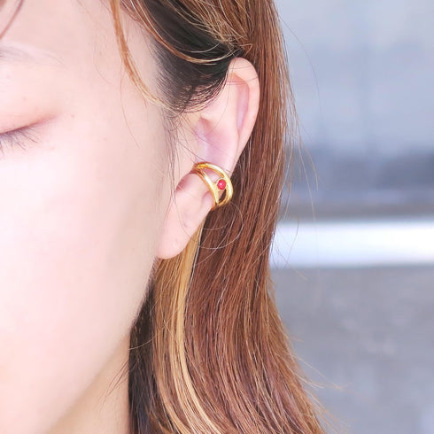 イヤーカフ 天然石 パール ラウンド アンリファインド ANTICO AEC021