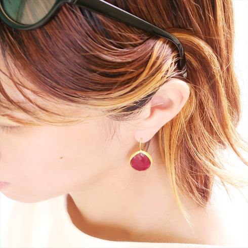 ピアス 天然石 ティアドロップ フック アンリファインド ANTICO AER001