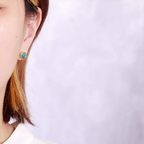 ピアス 天然石 ラウンド スタッド アンリファインド ANTICO AER003