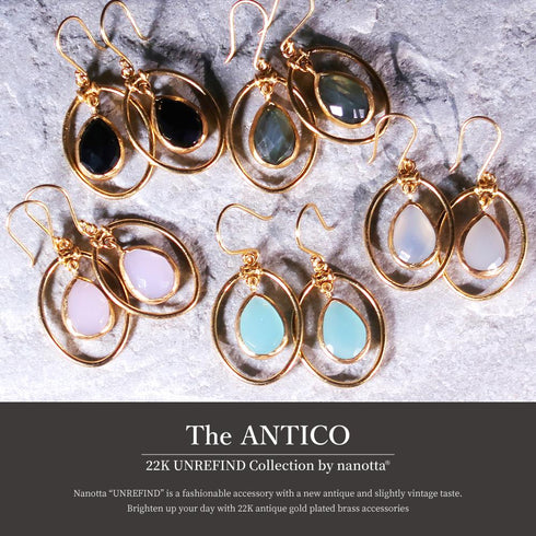 ピアス 天然石 ティアドロップ フック アンリファインド ANTICO AER005