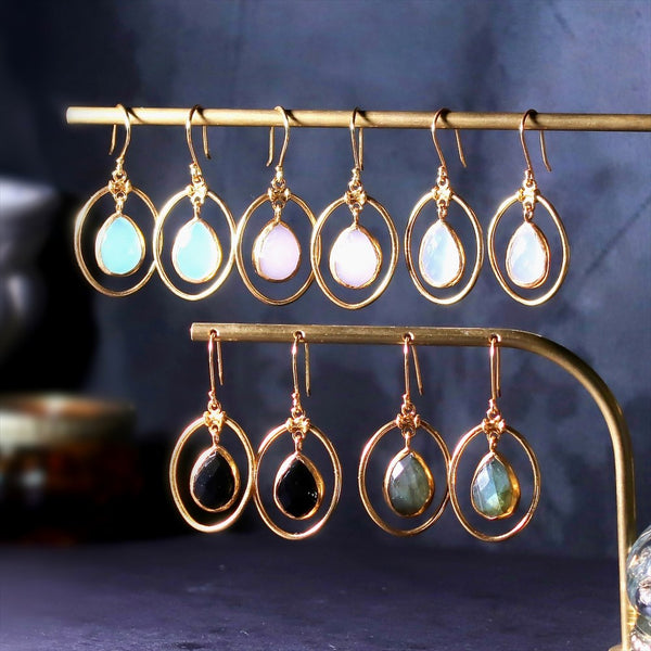 ナノッタ ピアス アクアカルセドニー AER005-ER277-AQUACH