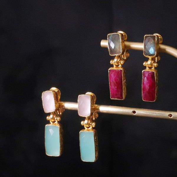 ナノッタ イヤリング ラブラドライト・ルビー AER007-ER007EY-LAB-RUB