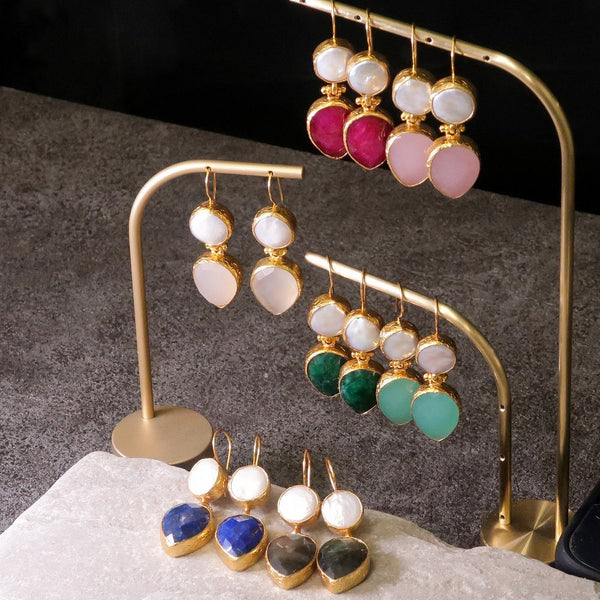 ナノッタ ピアス 淡水パール・アクアカルセドニー AER008-ER012-FPE-AQU