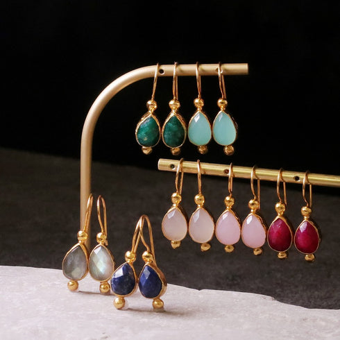 ピアス 天然石 ティアドロップ フック アンリファインド ANTICO AER009