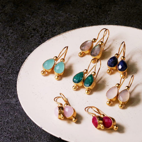 ピアス 天然石 ティアドロップ フック アンリファインド ANTICO AER009