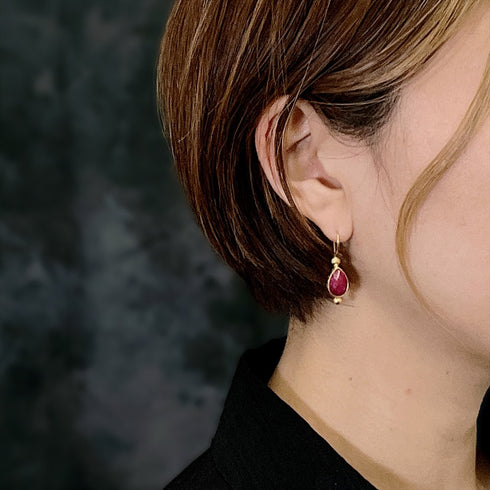 ピアス 天然石 ティアドロップ フック アンリファインド ANTICO AER009