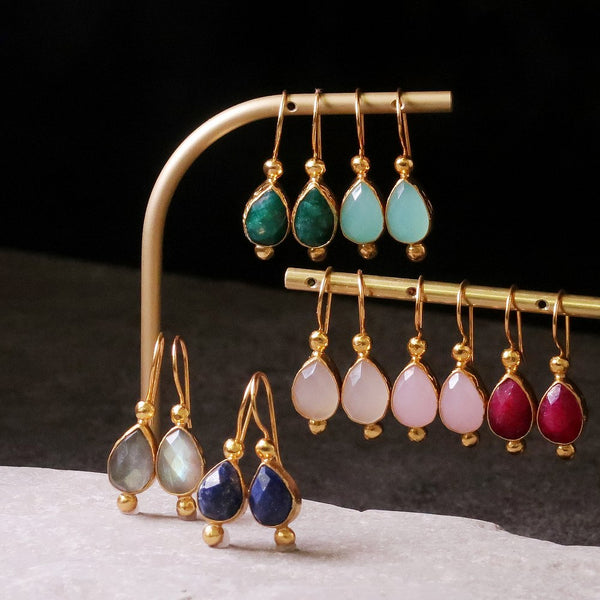 ナノッタ ピアス アクアカルセドニー AER009-ER026-AQUACH