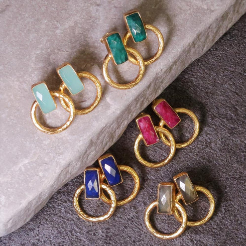 ナノッタ ピアス アクアカルセドニー AER010-ER032-AQUACH