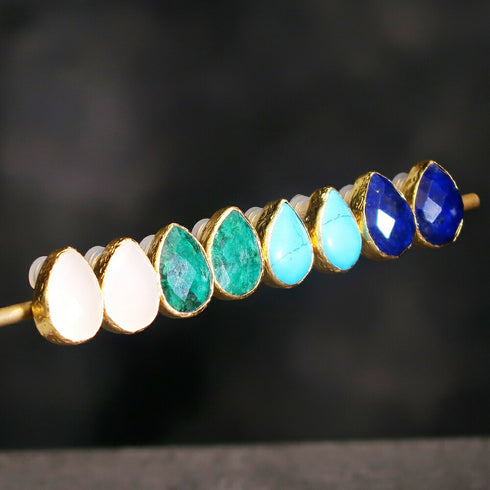 イヤリング 天然石 ティアドロップ アンリファインド ANTICO AER012